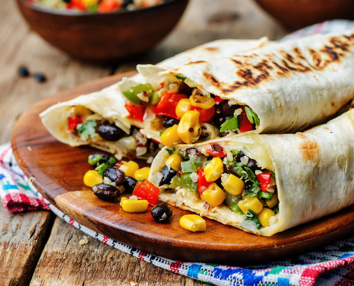 Bean and Vegetable Burrito